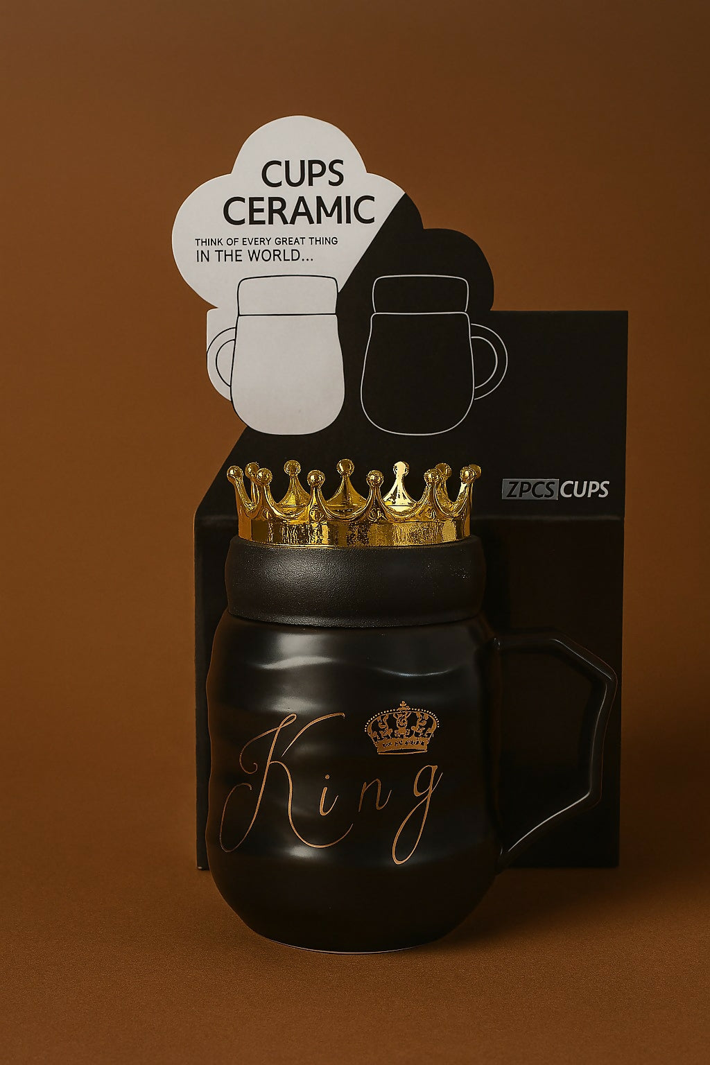 👑 King & Queen Ceramic Mug Set – Royal Love Edition 💞