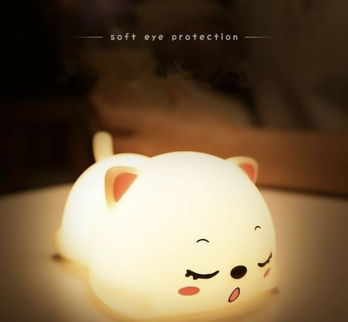 Cute Sleeping cat Silicone Night Lamp