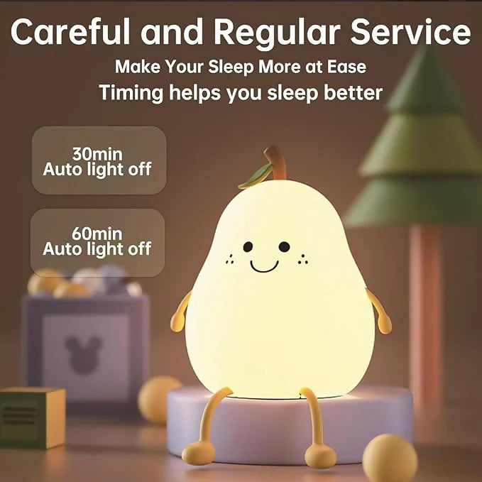 🍐 Multicolor Silicone Pear-Shaped Touch Night Lamp