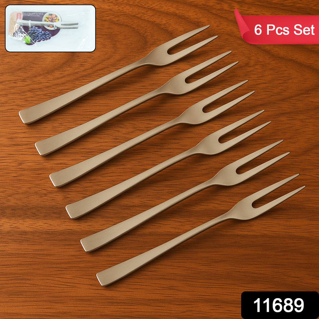 Apex 6 In 1 Stainless Steel Fruit Fork (1 Set)