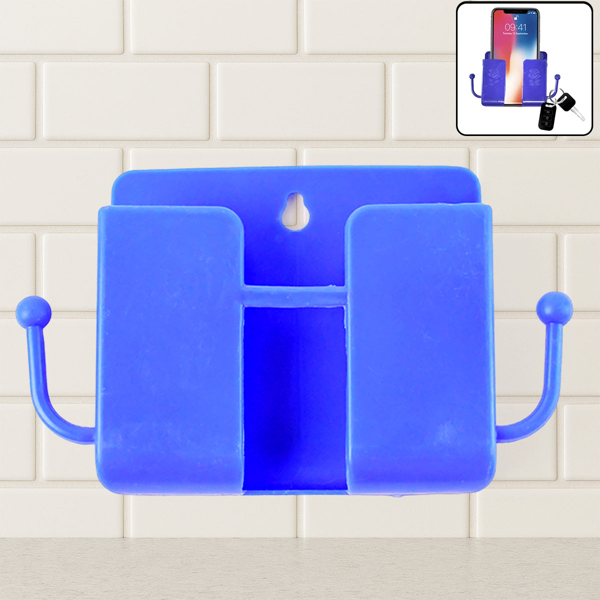 1 Pc Blue Wall Mount Mobile Stand With Hook