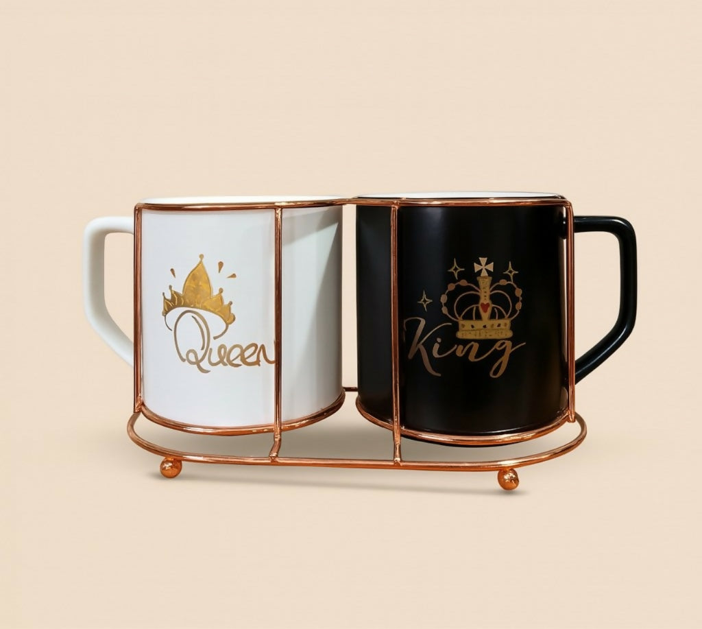 👑✨ Royal Love Mug Set – King & Queen Couple Cups 💞☕
